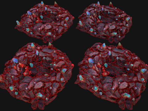 Dungeon Magic Crystals Deposits Ore and Minerals 3D Model