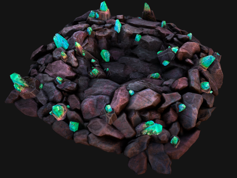 Dungeon Magic Crystals Deposits Ore and Minerals Modelo 3D