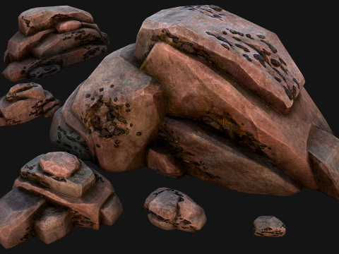 Coal Deposits Rocks and Ore 3D Model