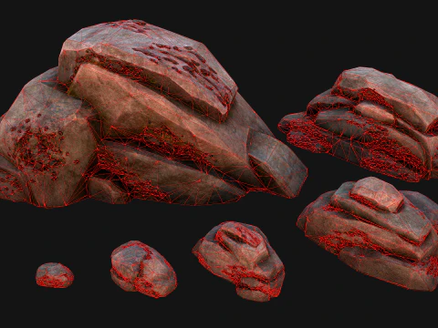 Coal Deposits Rocks and Ore 3D Model