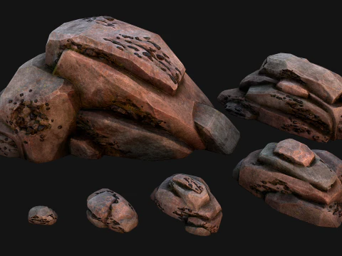 Coal Deposits Rocks and Ore 3D Model