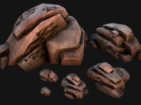 Coal Deposits Rocks and Ore 3D Model