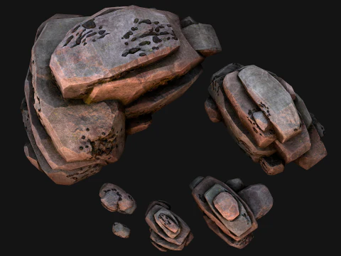 Coal Deposits Rocks and Ore 3D Model