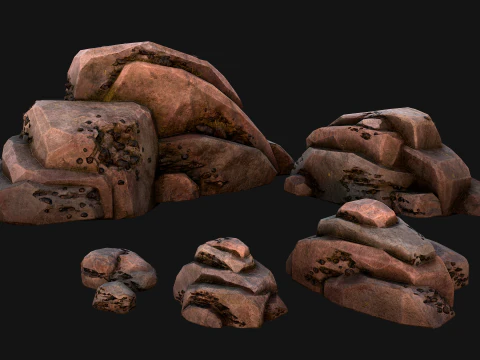 Coal Deposits Rocks and Ore 3D Model