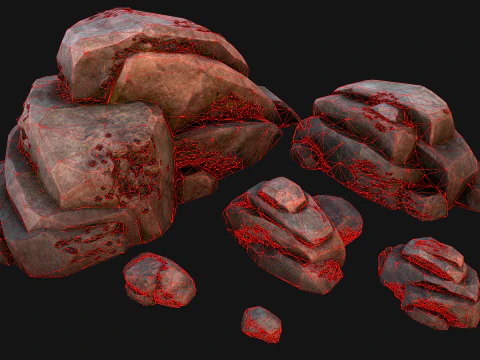 Coal Deposits Rocks and Ore 3D Model