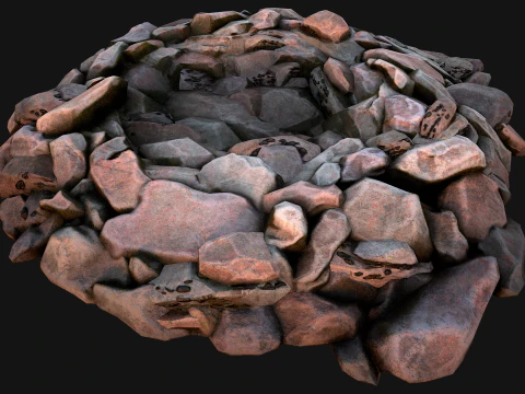 Depositi di carbone per rocce e minerali minerari Modello 3D