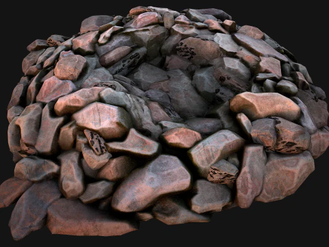 Coal Deposits for Mine Rocks and Ore 3D Model