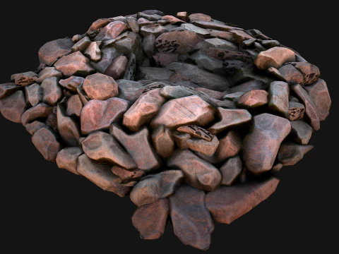 Coal Deposits for Mine Rocks and Ore 3D Model