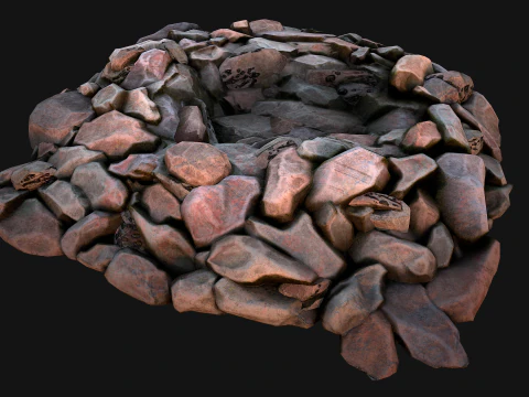 Coal Deposits for Mine Rocks and Ore 3D Model