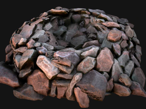 Coal Deposits for Mine Rocks and Ore 3D Model