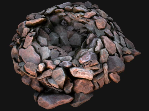 Coal Deposits for Mine Rocks and Ore 3D Model