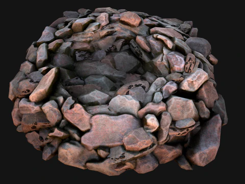 Coal Deposits for Mine Rocks and Ore 3D Model