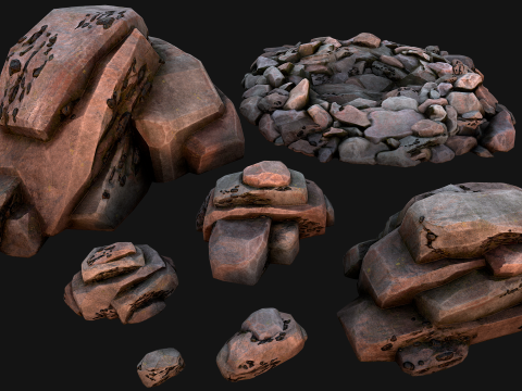 Coal Deposits Ore Industrial Resources 3D Model