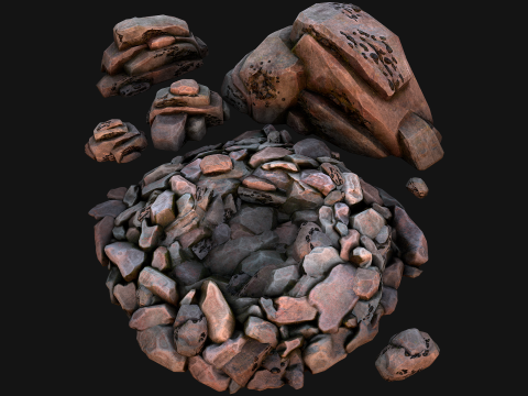 Coal Deposits Ore Industrial Resources 3D Model