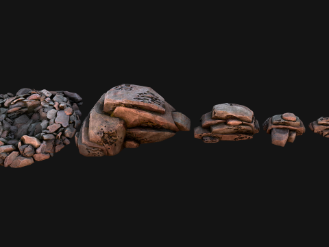 Coal Deposits Ore Industrial Resources 3D Model