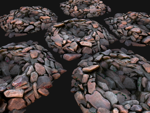 Gemstone Deposits Mine Set 3Dモデル