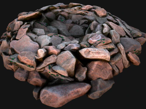 Gemstone Deposits Mine Set 3D Model