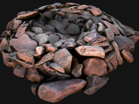 Gemstone Deposits Mine Set 3D Model
