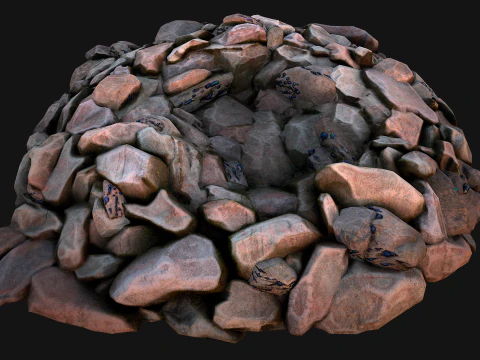 Gemstone Deposits Mine Set 3D Model