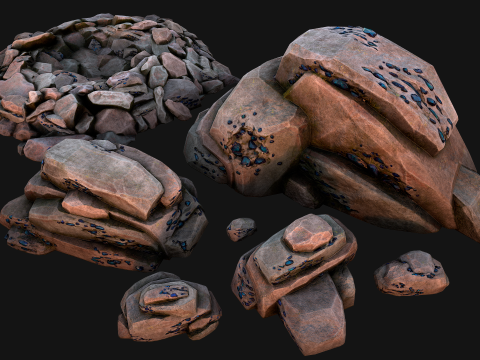 Gems Minerals Gemstone Mine Resource Pack 3Dモデル