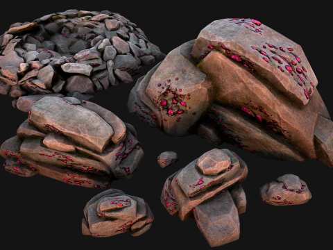 Gems Minerals Gemstone Mine Resource Pack 3D Model