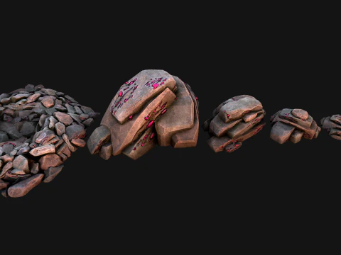 Gems Minerals Gemstone Mine Resource Pack 3D Model