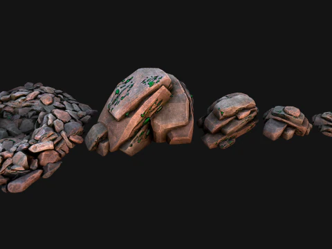 Gems Minerals Gemstone Mine Resource Pack 3D Model