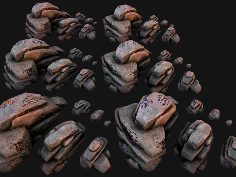Gems Gemstone Minerals Magical Crystals Ore 3D Model