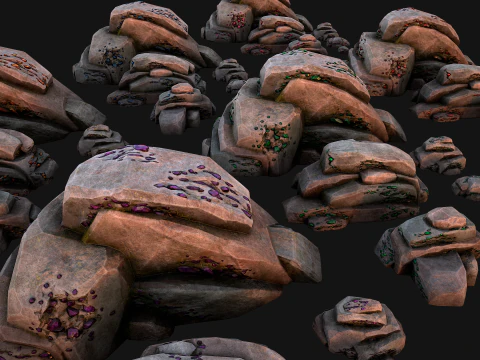 Gems Gemstone Minerals Magical Crystals Ore 3D Model