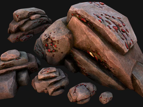 Gems Gemstone Minerals Magical Crystals Ore 3D Model