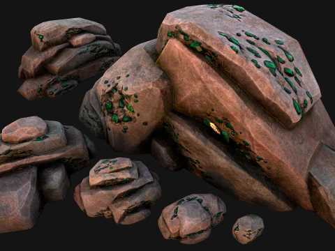 Gems Gemstone Minerals Magical Crystals Ore 3D Model