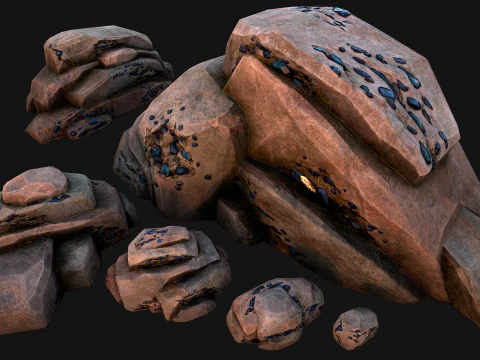 Gems Gemstone Minerals Magical Crystals Ore 3D Model