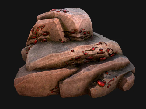 Gems Gemstone Minerals Magical Crystals Ore 3D Model