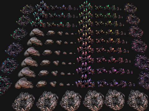 Crystals Gems Ore Mine and Caves Dungeons Resource Pack Modelo 3D