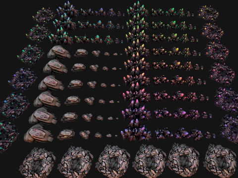 Crystals Gems Ore Mine and Caves Dungeons Resource Pack 3D Model