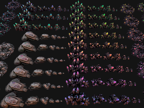 Crystals Gems Ore Mine and Caves Dungeons Resource Pack Modelo 3D