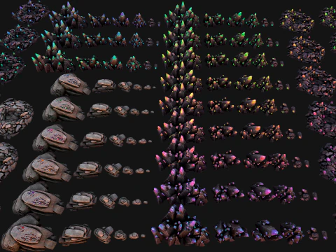 Crystals Gems Ore Mine and Caves Dungeons Resource Pack 3D Model