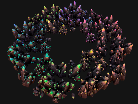 Crystals Gems Ore Mine and Caves Dungeons Resource Pack Modelo 3D