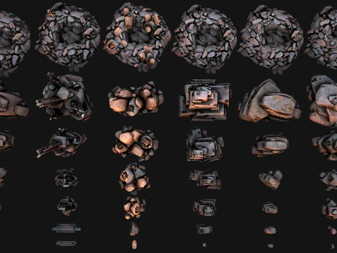 Ore Minerals Gold Iron Copper Coal Resource Pack for Mine 3D Model