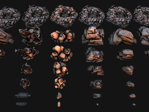 Ore Minerals Gold Iron Copper Coal Resource Pack for Mine 3D Model