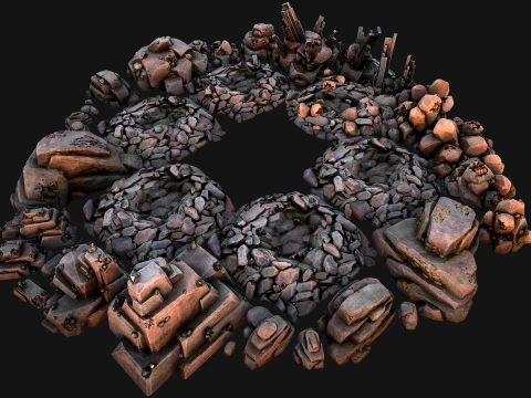 Ore Minerals Gold Iron Copper Coal Resource Pack for Mine 3D Model