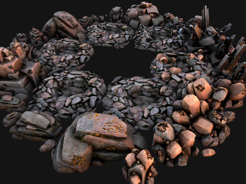 Ore Minerals Gold Iron Copper Coal Resource Pack for Mine 3D Model