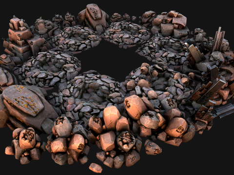 Ore Minerals Gold Iron Copper Coal Resource Pack for Mine 3D 模型