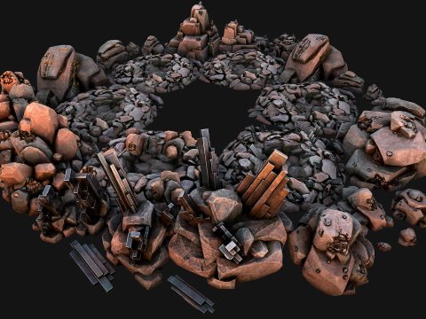 Ore Minerals Gold Iron Copper Coal Resource Pack for Mine 3D 模型