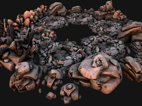 Ore Minerals Gold Iron Copper Coal Resource Pack for Mine 3D Model
