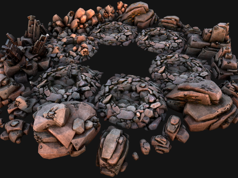 Ore Minerals Gold Iron Copper Coal Resource Pack for Mine 3D 模型