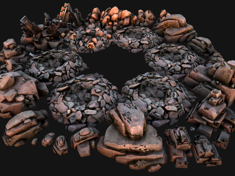 Ore Minerals Gold Iron Copper Coal Resource Pack for Mine 3D 模型