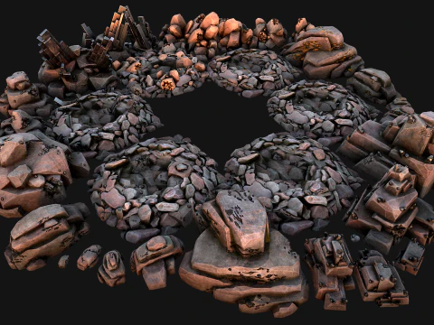 Ore Minerals Gold Iron Copper Coal Resource Pack for Mine 3D Model