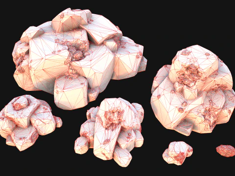Ore Minerals Gold Iron Copper Coal Resource Pack for Mine 3D Model
