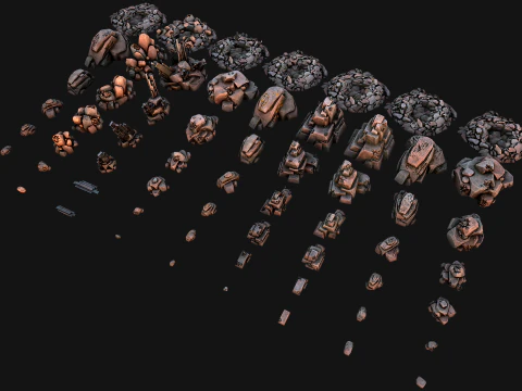 Rocks Ore Metal Mineral Industrial Resources Environment Pack 3D Model